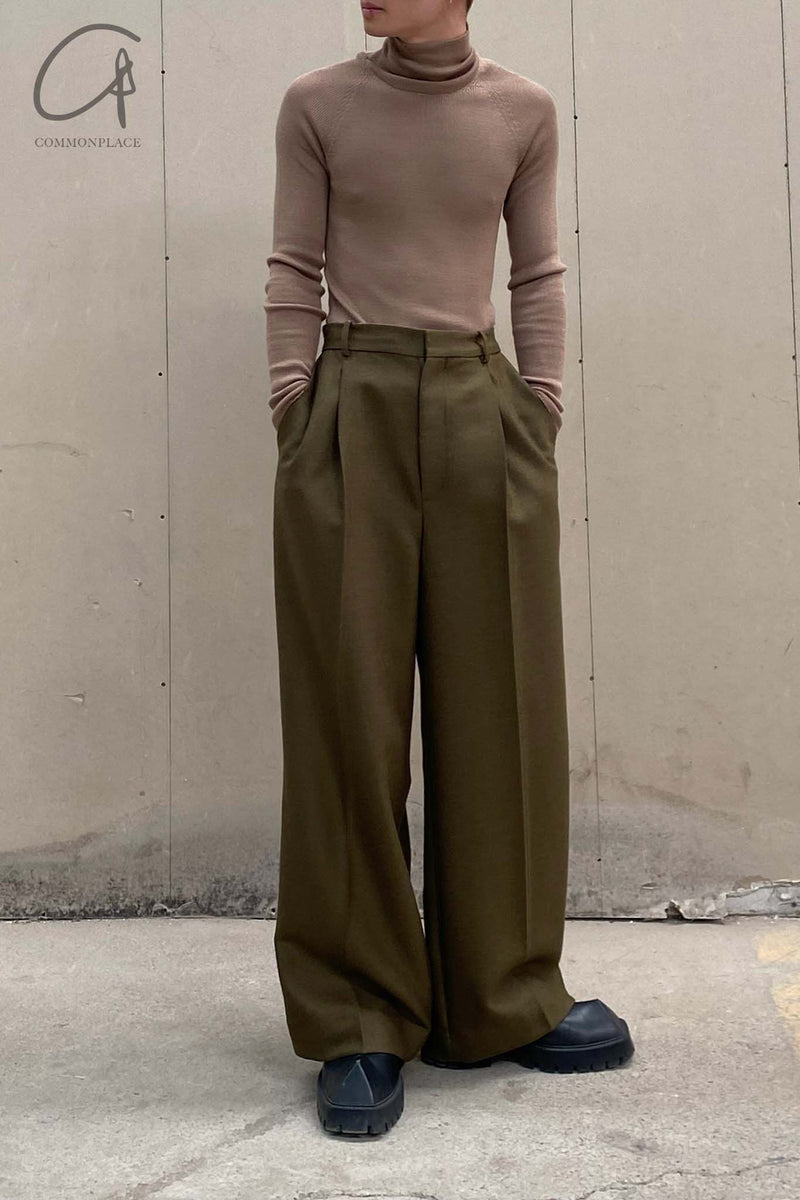 HED MAYNER trousers P43_OLV/WO olive