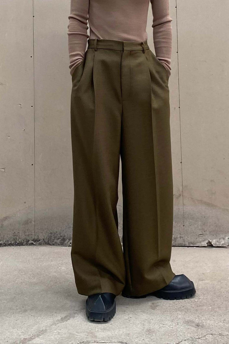 HED MAYNER trousers P43_OLV/WO olive