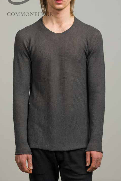 Label Under Construction round neck arched fold sweater YMSW59 MG