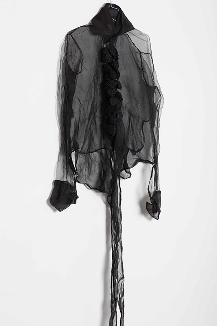 MARC LE BIHAN (floral shirt gauze) black 26402-E21