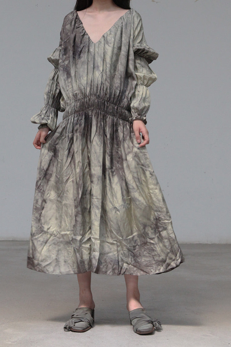 MUTEDANCE MD21SS55 V-neck silk dress