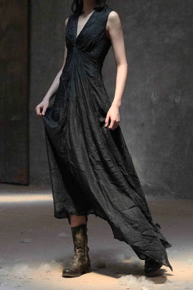 MARC LE BIHAN 黒ブラウス36 Marc Le Bihan Womens Black Robe Pince Croix Tulle