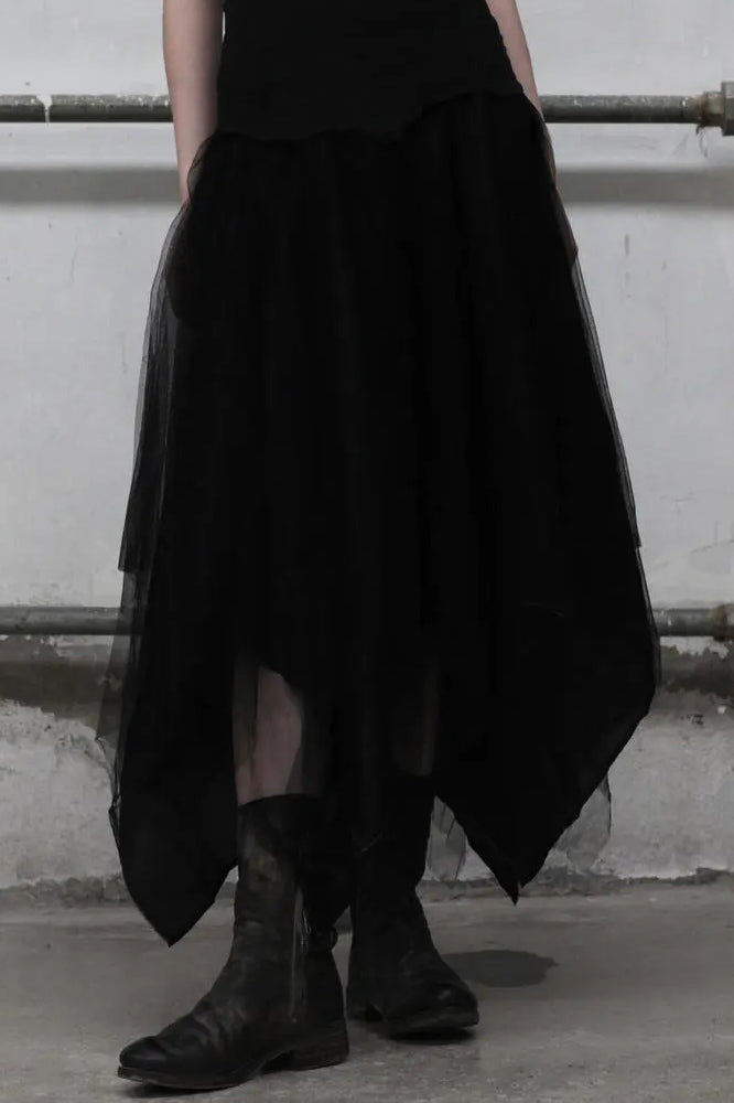Marc Le Bihan (irregular skirt) 2590 3 layers of gauze black