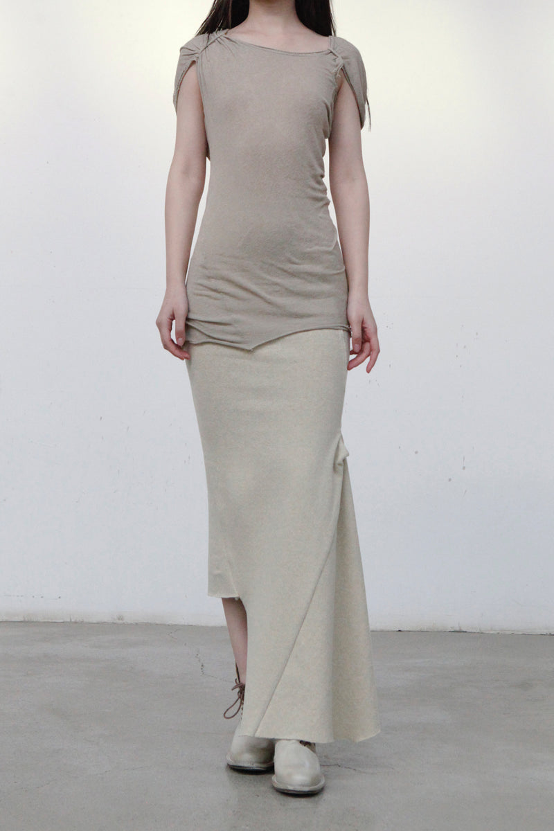 Marc le bihan long net eye skirt 2752 tilleul