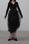 SWAYING/KNIT Organza Swivel Dress SW212LS17 Black PS30