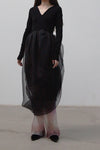 SWAYING/KNIT Organza Swivel Dress SW212LS17 Black PS30