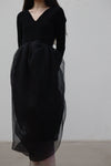 SWAYING/KNIT Organza Swivel Dress SW212LS17 Black PS30