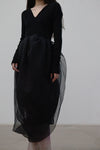SWAYING/KNIT Organza Swivel Dress SW212LS17 Black PS30