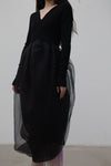 SWAYING/KNIT Organza Swivel Dress SW212LS17 Black PS30