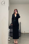 SWAYING/KNIT Velvet Straight Skirt SW212XZ24 Black PS36