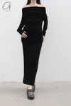 SWAYING/KNIT Velvet Straight Skirt SW212XZ24 Black PS36