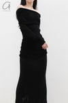 SWAYING/KNIT Velvet Straight Skirt SW212XZ24 Black PS36