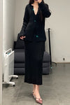 SWAYING/KNIT Velvet Straight Skirt SW212XZ24 Black PS36