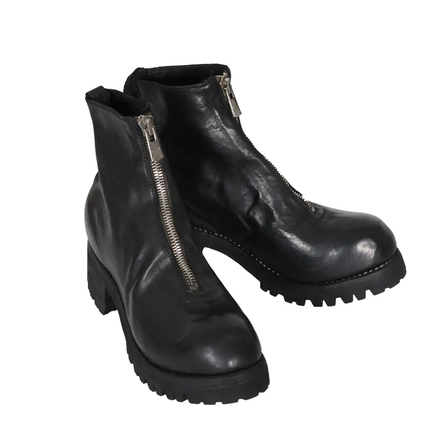 Guidi front zipper boots black PL1VW