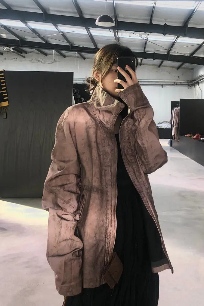 isaac sellam reflective leather jacket SULFUREUX TALMUD CUIVRE