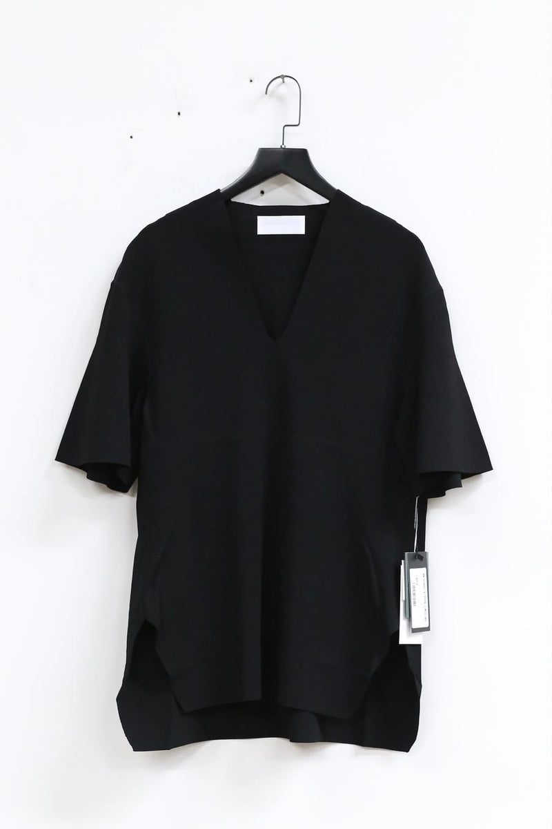 mame kurogouchi Milan ribbed V-neck top MM22SS KN047