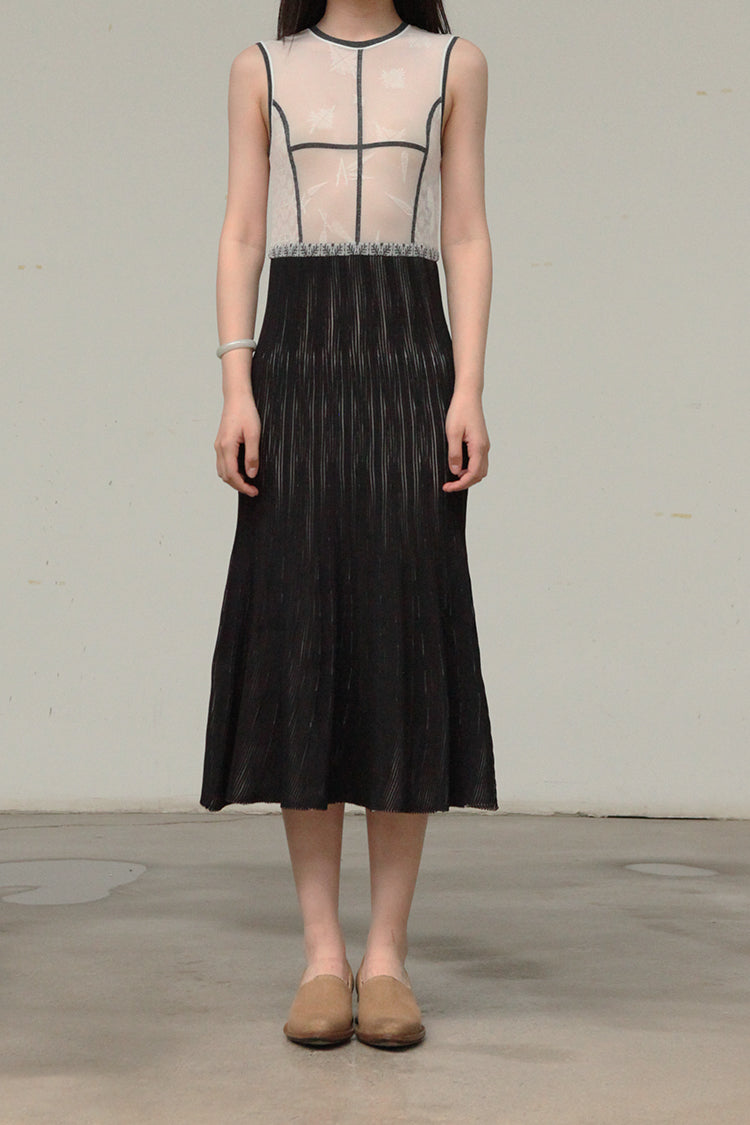 mame kurogouchi frosted glass pattern knitted dress MD21SS KN026