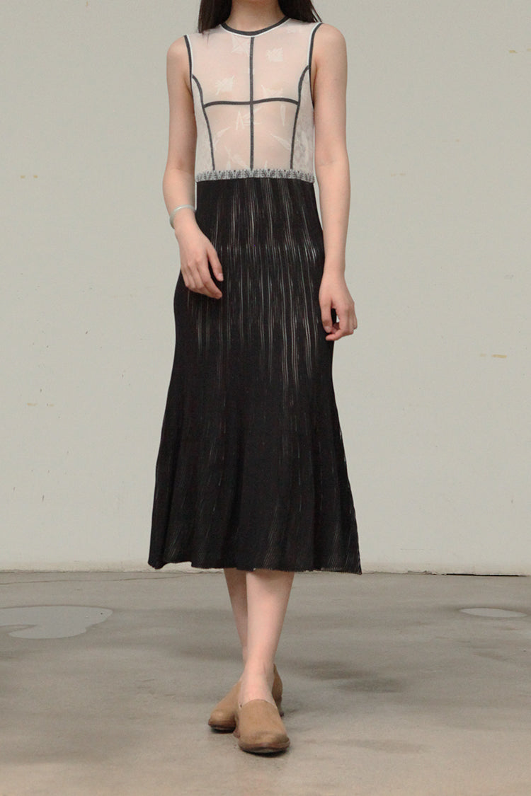 mame kurogouchi frosted glass pattern knitted dress MD21SS KN026