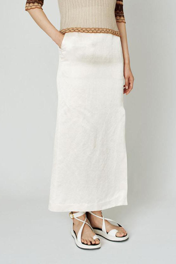 mame kurogouchi linen silk high waist slit skirt MM22SS SK018