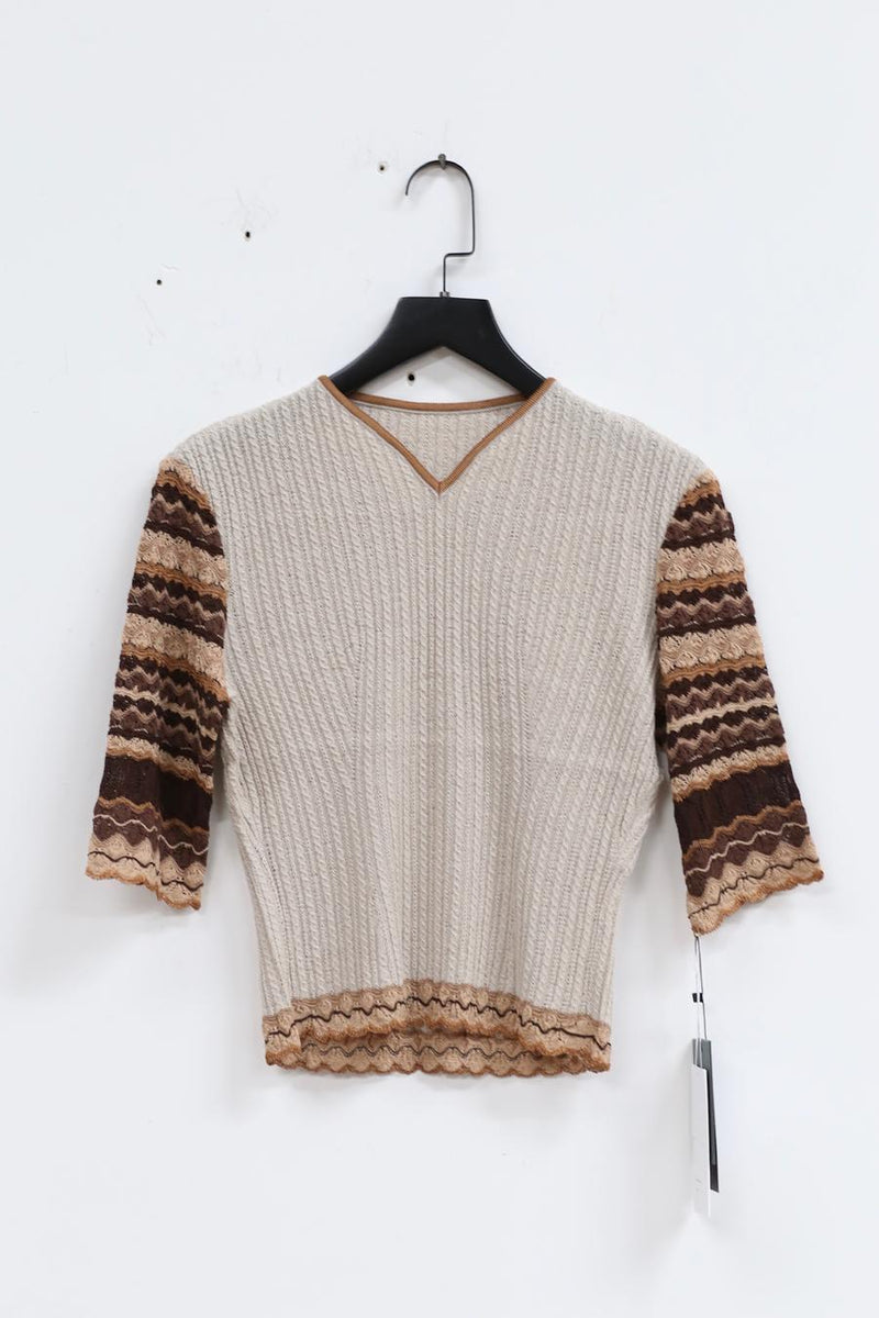 mame kurogouchi multifloral knitted top MAME-MM22SS KN044-QZ