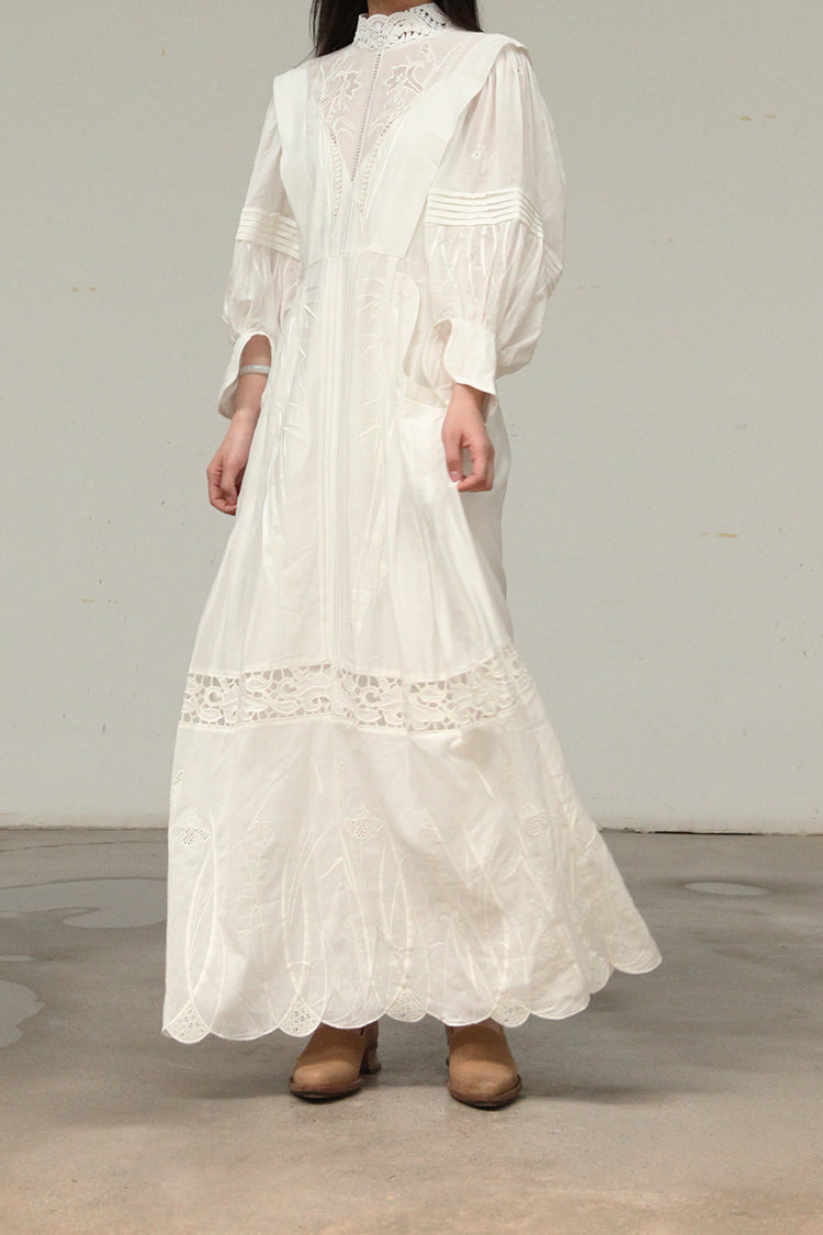 Mame kurogouchi silk cotton plant embroidery dress MD21SS DR008