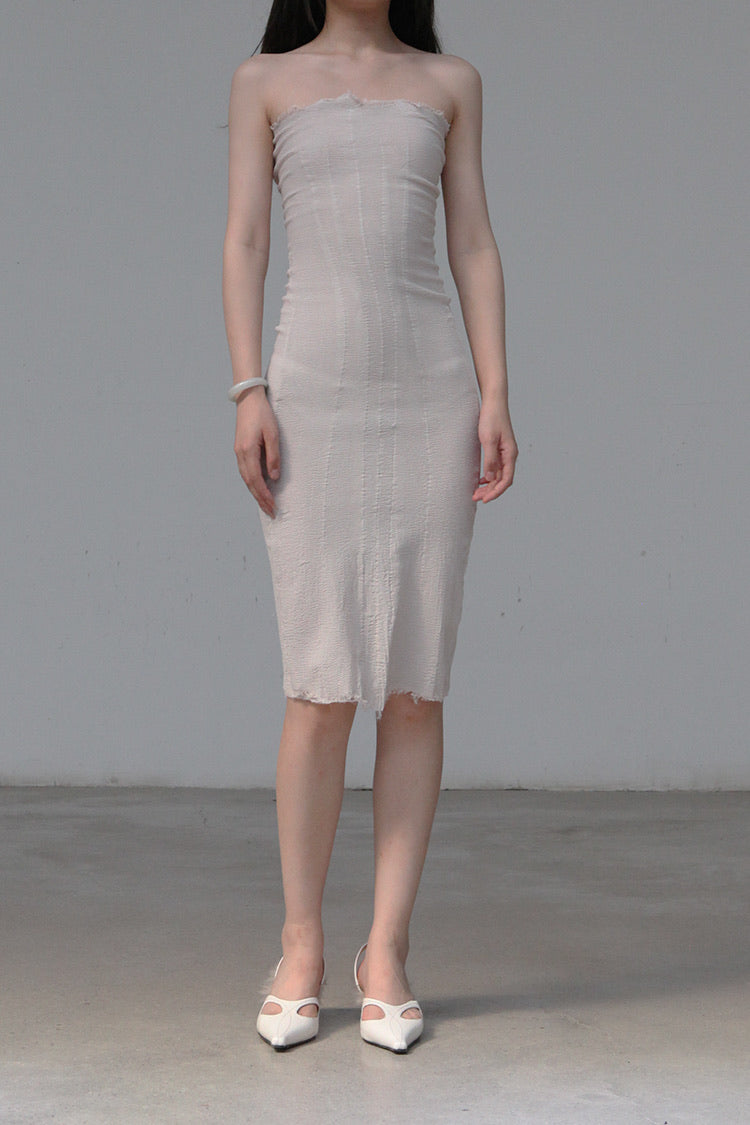 Marc le bihan belted tube top dress 21938-E21 GLACIER 38 Marc le bihan belted tube top dress 21938-E21 GLACIER 38