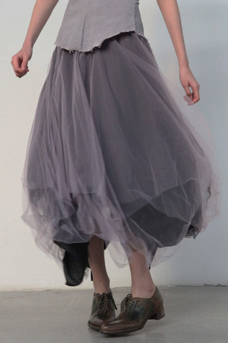 Marc le Bihan マルクルビアン チュールスカート Marc Le Bihan tulle skirt purple black 2591 viollen black