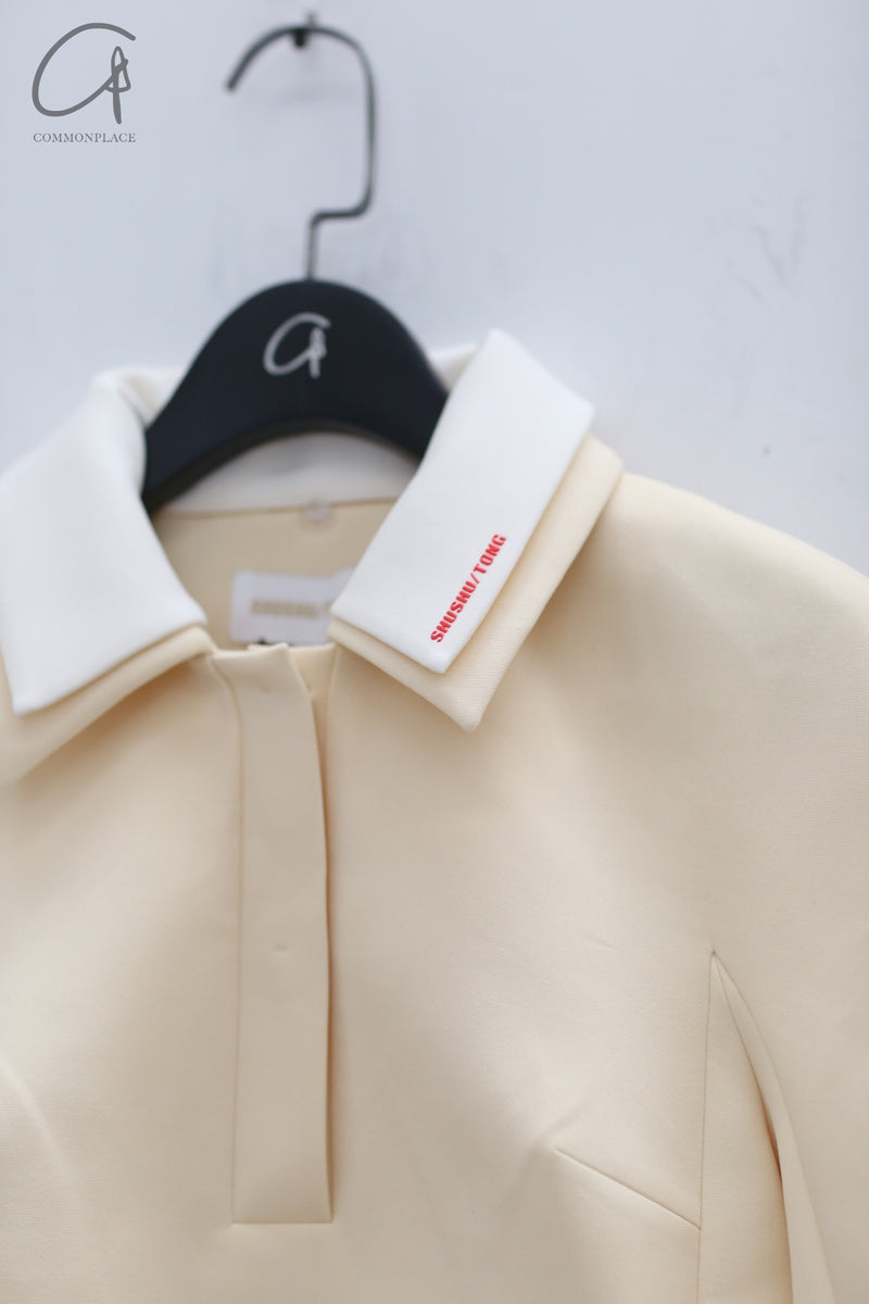 shushutong sleeved polo top SS22TO06 naked