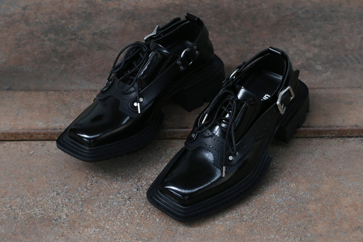 untitlab black scroll derby shoes AW201102