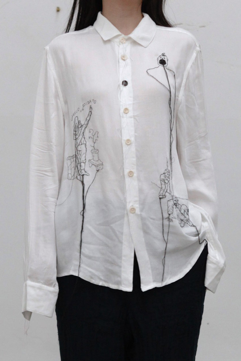 ARCHIVIO J.M.Ribot hand-embroidered shirt SH09/MI/RI