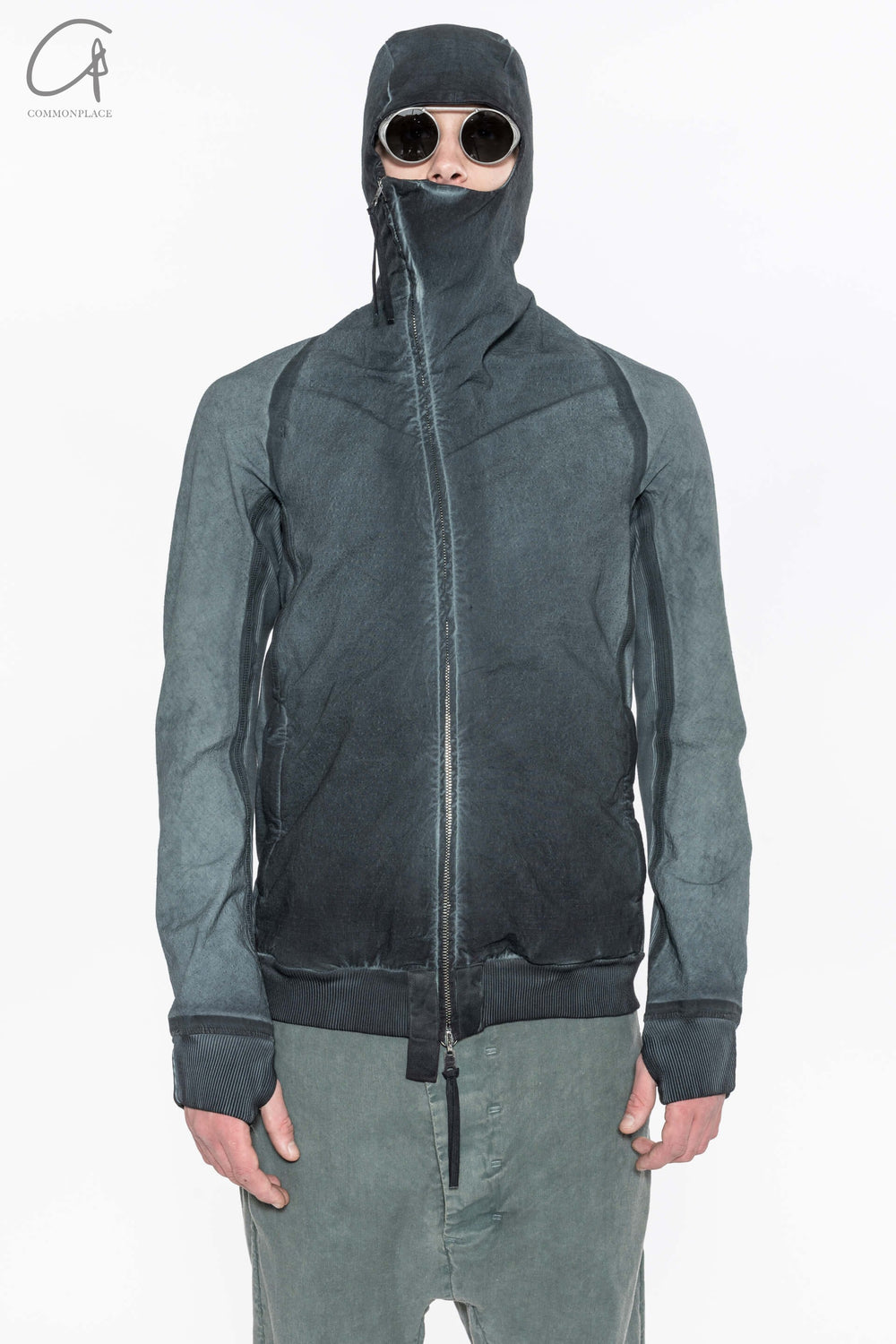 Oblique zipper jacket top