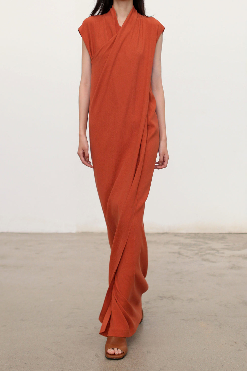 cortana red dress Estela one-shoulder silk-chiffon maxi dress - red