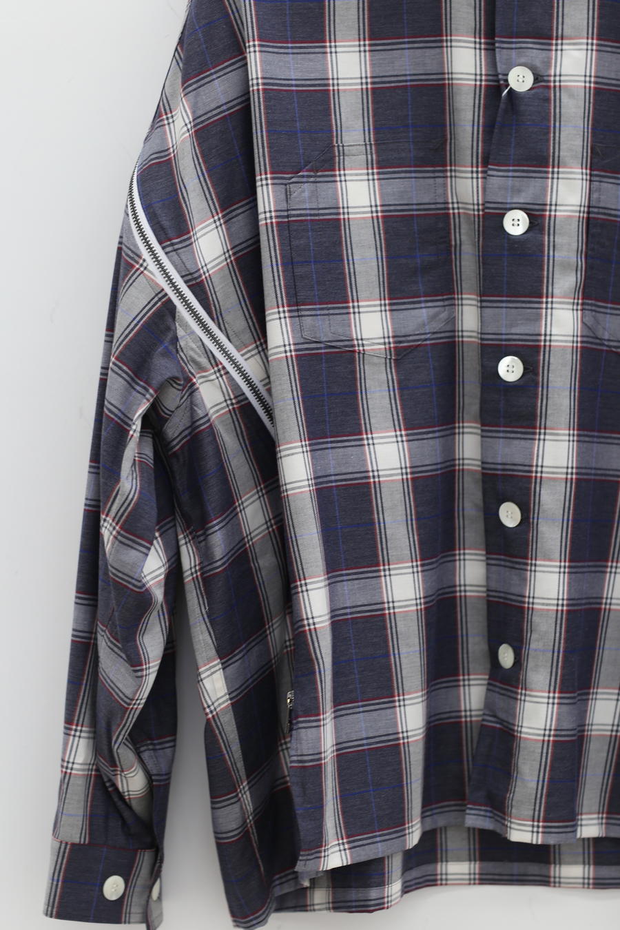 FACETASM Zip Check Shirt ABH-SH-M02 Blue White