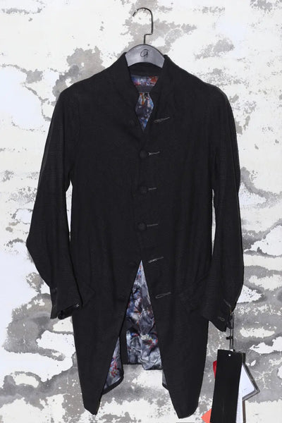 人気が高い NLJ08 jacket cashmere long SMALL B. GEOFFREY dark 3 black print ジャケット・アウター