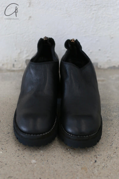 GUIDI 790V Horse Full Grain Back Low Zip Boots Italy GD-790V-BLKT