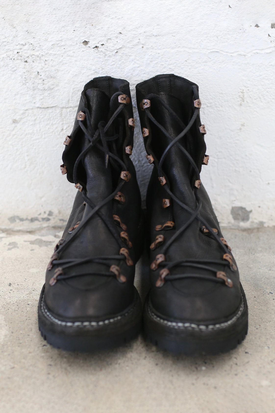 Guidi PL11L horse leather lace-up boots dark gray MEN