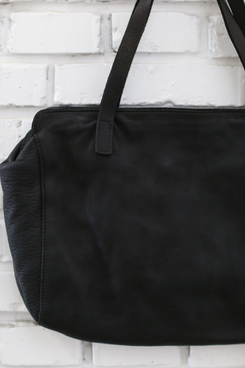 GUIDI RT01 Soft Horse Leather Full Grain Tote Bag GD-RT01-BLKT Black