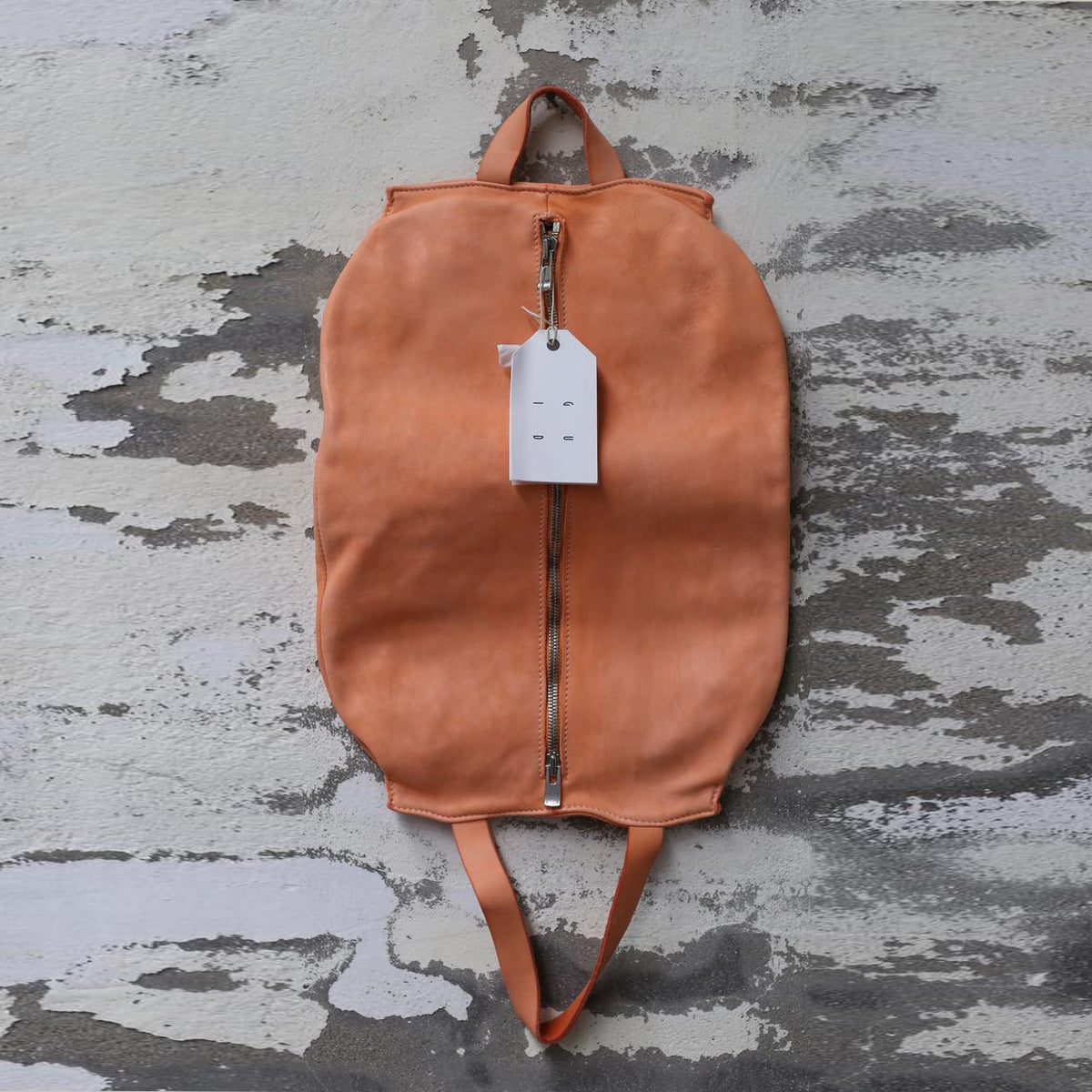 Guidi folded leather tote bag - Orange