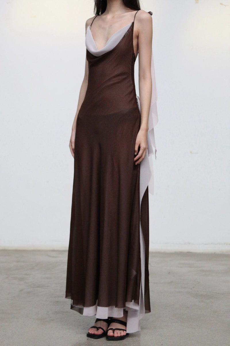 Maison Yiy Spring/Summer 2026 Solstice Dress MY-MY26SC16-1-Chocolate a
