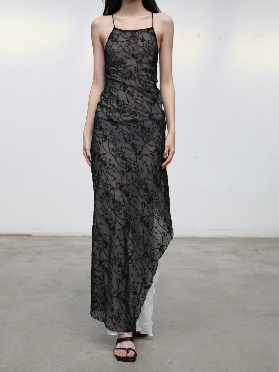 Maison Yiy Spring/Summer 2026 Veil Wrap Dress MY-MYS26C14-2-Black Vine