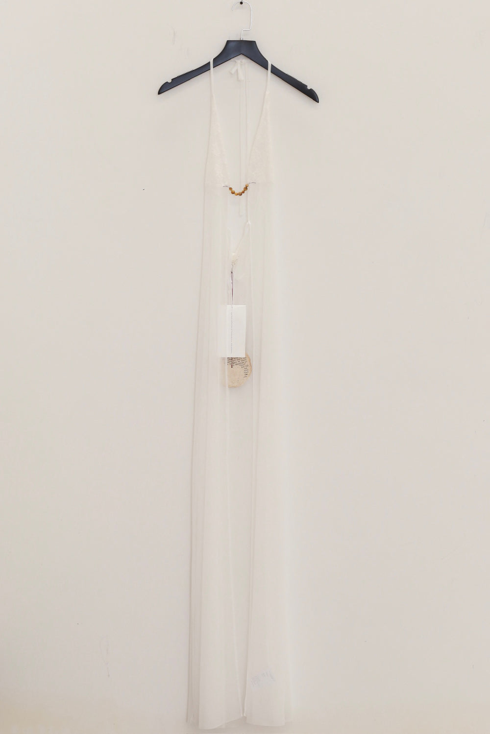 Maison Yiy halter neck floor-length bikini top/vest dress with stone embellishments MY-MY26SA06-1-White M / White Maison Yiy halter neck floor-length bikini top/vest dress with stone embellishments MY-MY26SA06-1-White M / White