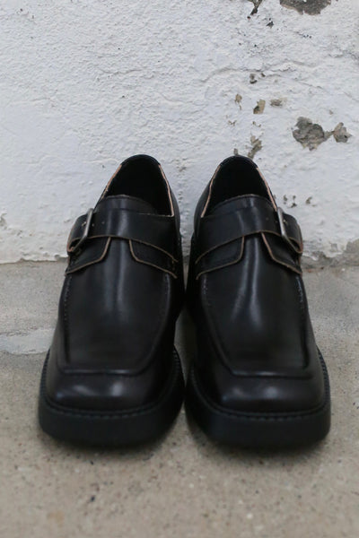 Miista Fall/Winter 2025 Square Toe Buckle Brogue Shoes, Spain, MST-E8_