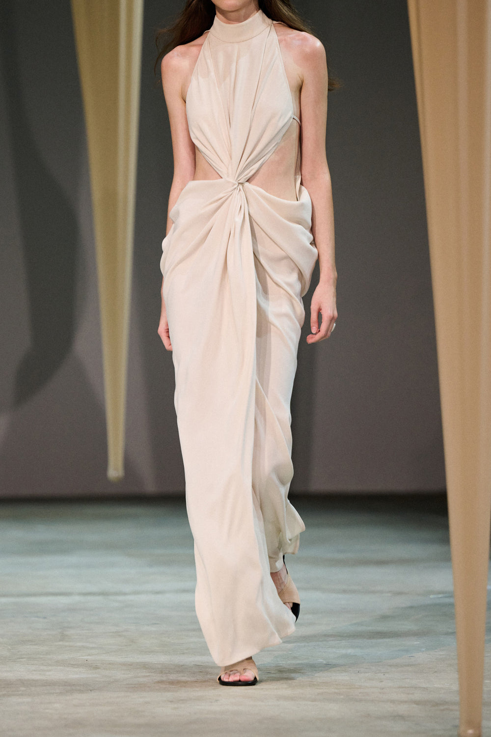 Oude Waag 24 Spring/Summer Draped Halter Dress OW-OW-24SS-DS02-BAI White L / White Oude Waag 24 Spring/Summer Draped Halter Dress OW-OW-24SS-DS02-BAI White L / White