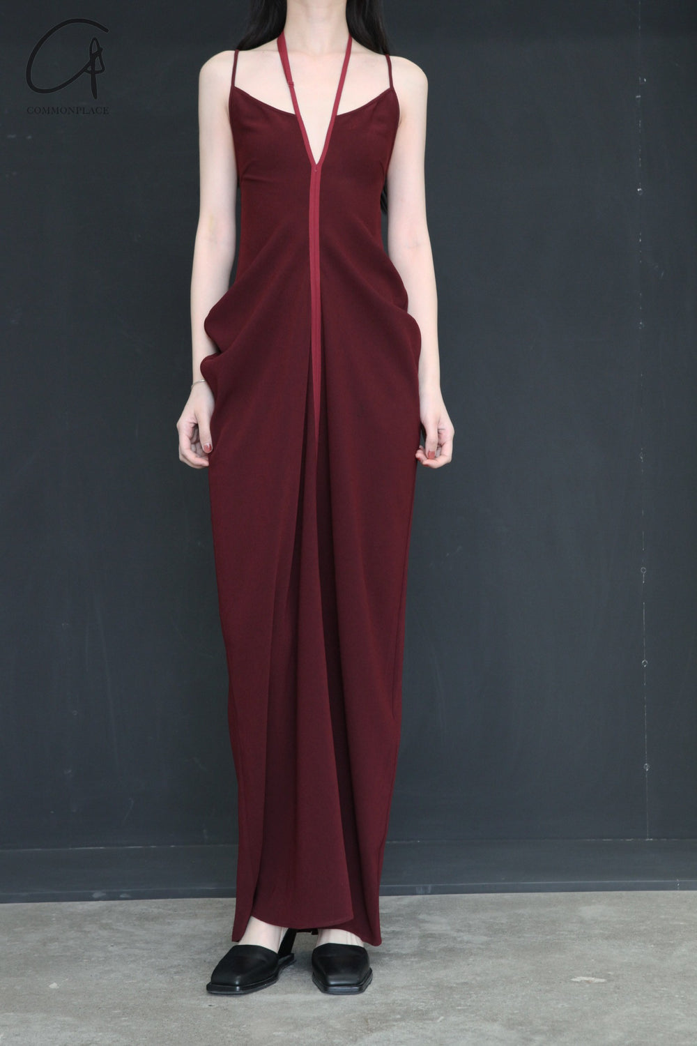 OUDE WAAG hanging halter dress OW-24SS-DS03 burgundy OUDE WAAG hanging halter dress OW-24SS-DS03 burgundy