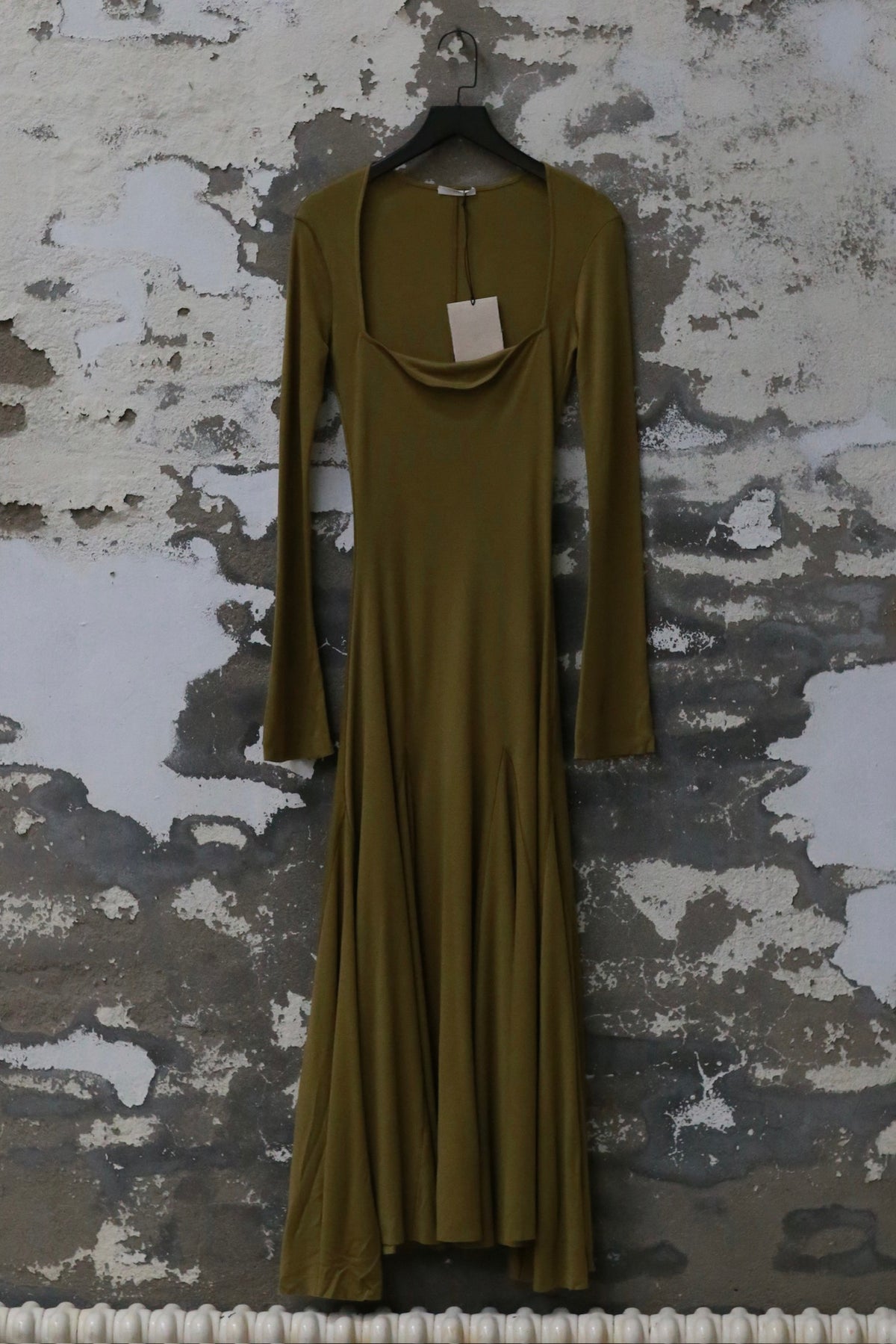 PengTai 25 Autumn/Winter Square Neck Long Sleeve Dress/Lace PT-PW25C06-4-MOSS