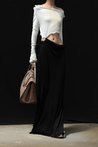 Peng Tai 24 Autumn and Winter Asymmetric Flared Long Dress PT-PTW24C08-1