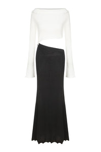 Peng Tai 24 Autumn and Winter Asymmetric Flared Long Dress PT-PTW24C08-1