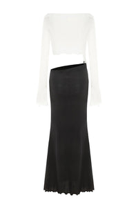 Peng Tai 24 Autumn and Winter Asymmetric Flared Long Dress PT-PTW24C08-1