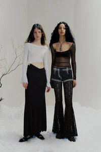 Peng Tai 24 Autumn and Winter Asymmetric Flared Long Dress PT-PTW24C08-1