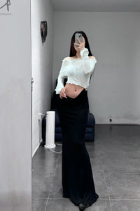 Peng Tai 24 Autumn and Winter Asymmetric Flared Long Dress PT-PTW24C08-1
